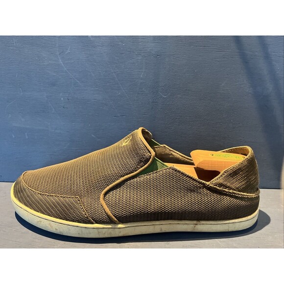 OluKai Mens Size 45 US 12 Shoes Nohea Mesh Slip On Slides Moccasin Brown - Picture 7 of 10